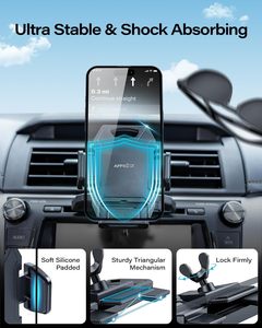 <span class=keywords><strong>Support</strong></span> de téléphone de <span class=keywords><strong>voiture</strong></span> robuste avec fente pour CD, maintien sur 3 côtés, utilisation à une main, universel et durable, compatible avec tous les smartphones - Product Image 5