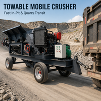 Concasseur à marteaux mobile portable avec moteur diesel et roulement pour le concassage du charbon, du calcaire, de la pierre d'or, du granit et des galets