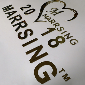 Logo 3D intérieur/extérieur Rose or lettre signe découpé au laser fabriqué effet de lumière rouge magasin à distance publicité pour bureau à domicile - Product Image 1