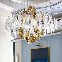 DUOMEIJU Lustre contemporain réglable en hauteur, en cristal doré, pour hall d'hôtel et escalier, LED 3000K lumière chaude, personnalisable