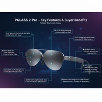 Kacamata Video AR VR PGLASS 2 Pro Layar OLED 0,6 Inci 43,5 FOV 120Hz DP Tipe C Layar Virtual 160 Inci