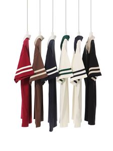 เสื้อโปโลผู้ชายผ้าฝ้าย 210GSM - ดีไซน์ลายทางคู่แบบ Preppy สีสันตัดกัน ทันสมัย แขนสั้น เหมาะสำหรับสไตล์สตรีทในฤดูร้อน - Product Image 4