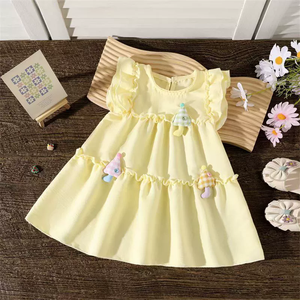 Vestito Rosa con Volant per Bambina, Nuova Collezione Primavera 2026, Abito da Principessa per Bambine da 1 a 3 Anni - Product Image 1
