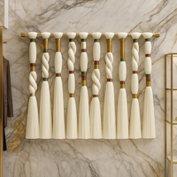 Tapisserie murale en macramé à longues franges de luxe - Art en corde de polyester tissé à la main pour la décoration intérieure inspirée du style bohème et balinais