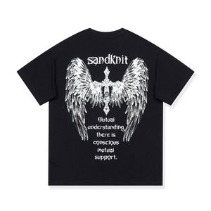 เสื้อยืดโอเวอร์ไซส์สตรีทแวร์ลายพิมพ์สีดำขาวคากีเรืองแสงในที่มืด พิมพ์ลายทั่วตัว ผ้าฝ้าย ลายอนิเมะ แบบสั่งทำพิเศษ ทรงไหล่ตก - Product Image 1