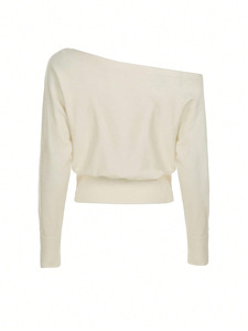 Nueva Capa Casual para Mujer con Diseño Asimétrico de Hombro Descubierto y Manga Murciélago, Estilo Coreano Corto Europeo Americano, Diseño Avanzado Transfronterizo 011 - Product Image 4
