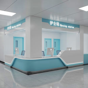 Balcão de Recepção Hospitalar, Balcão de Recepção Médica, Estação de Enfermagem de Clínica, Balcão de Recepção em Aço Inoxidável com Design Personalizado - Product Image 2