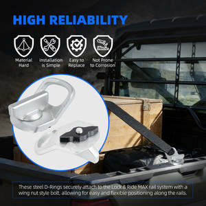 Polaris D Ring Lock Aluminum <b>Silver</b> For Ranger Xpedition 2024 2025 Cargo Carrier <b>Bracket</b> - Product Image 4