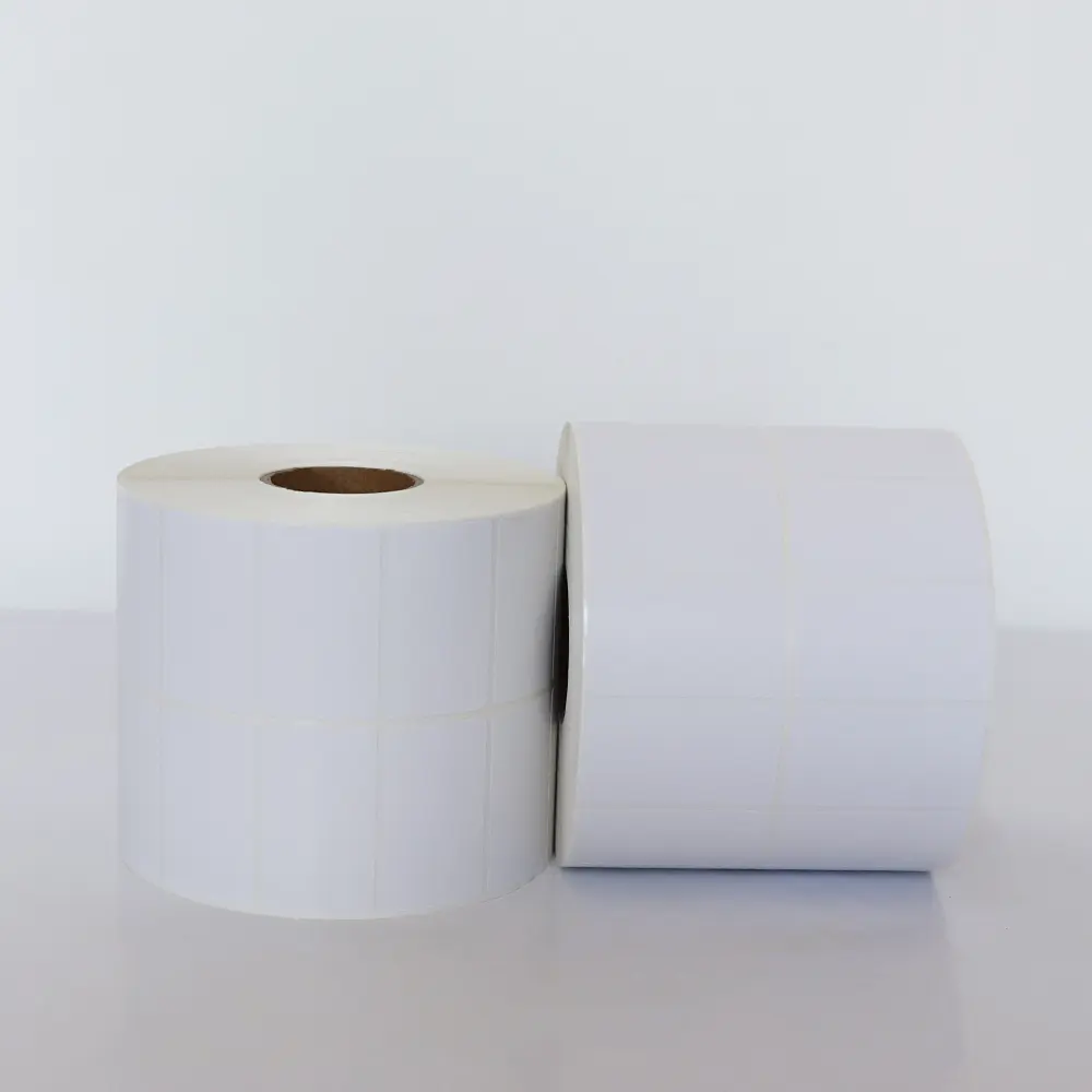 Etiqueta autoadhesiva de papel térmico diseñada en fábrica personalizada, paquete de transferencia de código de barras, promoción de comestibles permanente
