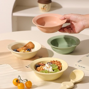 Tazón de paja, tazón popular para yogur a la hora del desayuno, tazón para avena, tazón para ensalada, tazón para fruta, tazón de cerámica para arroz, tazón para postres y bocadillos - Product Image 1