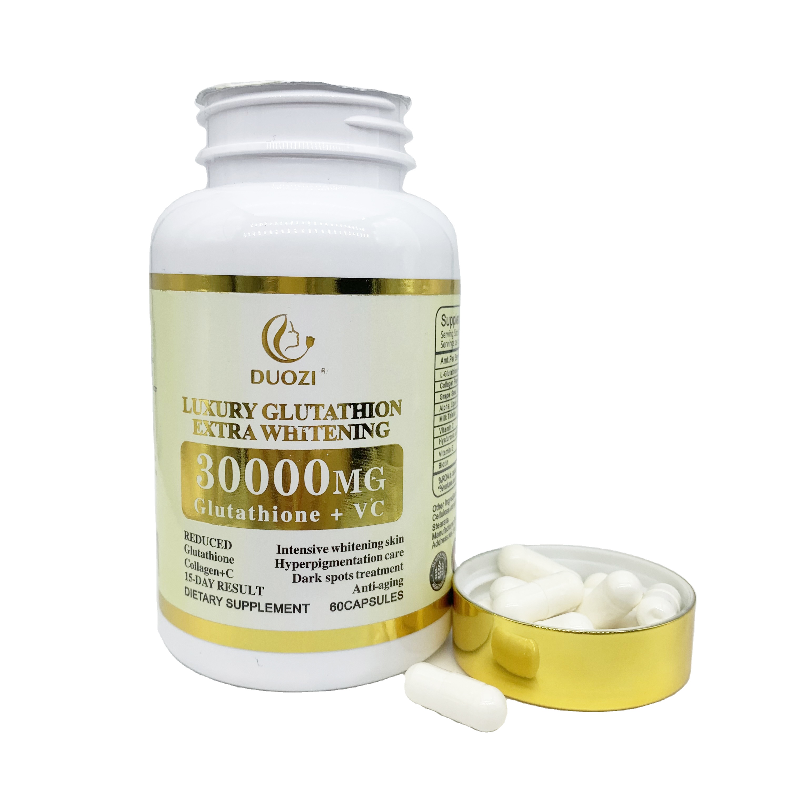 glutathione 30000 mg 4 Pack 30000mg + Collagen Capsules - Skin Brightening & Whitening Glutathione Capsules - 1,500mcg L-Glutathione