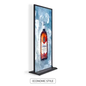 Hot sale three poles outdoor standing vertical billboard customized surface vertical double-sided ultra-thin floor-mount