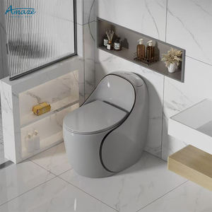 फैक्टरी लक्जरी गोल अंडे का आकार एक टुकड़ा शौचालय धूमकेतु सिफन रंग पानी की अलमारी फर्श माउंट - Product Image 4