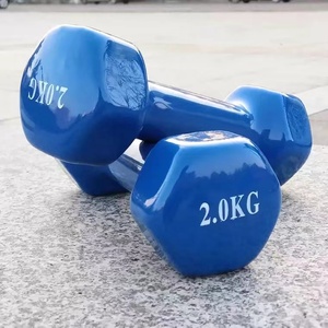 Haltères hexagonales enduites de vinyle coloré professionnel personnalisé 3KG ensemble d'haltérophilie en fer Durable pour un usage domestique Fitness - Product Image 4