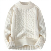 Pull doux et confortable pour homme, tendance automne, col rond, tricot torsadé, coupe ample, couche de base chaude, pour adolescents et hommes