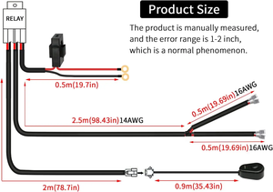 12V açma-kapama anahtarı güç rölesi bıçak sigorta 14AWG LED ışıkları yardımcı ışıklar Bar kablo demeti kiti için motosiklet deniz araba tekne - Product Image 6