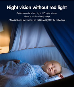 TUYA 4.5 pouces moniteur pour bébé avec 1080P 4x Zoom PTZ Cam interphone bidirectionnel IR Vision nocturne bébé <span class=keywords><strong>nounou</strong></span> détection de température - Product Image 4