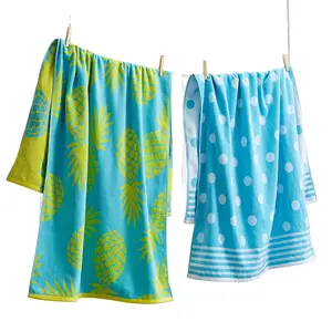 Luxury Sand Free Cotton Beach Towel 2-Pack Absorbent Quick Dry Towel Set Summer Large Printed Pool Towels Wholesale