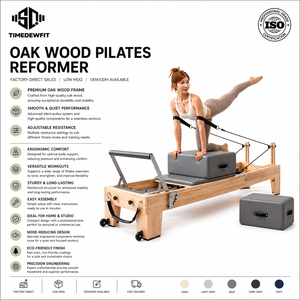 Offre Spéciale : Reformer Pilates Professionnel Commercial en Bois de Chêne Massif, Fabrication sur Mesure pour <span class=keywords><strong>Studio</strong></span> de Pilates - Product Image 1