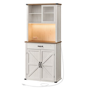 <span class=keywords><strong>VASAGLE</strong></span>-<span class=keywords><strong>Armario</strong></span> <span class=keywords><strong>de</strong></span> <span class=keywords><strong>almacenamiento</strong></span> independiente grande con cajón, aparador blanco, con luces y estación <span class=keywords><strong>de</strong></span> carga - Product Image 1