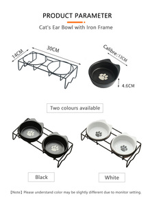 Nuovo Design produttore di articoli per <span class=keywords><strong>animali</strong></span> domestici ciotola per <span class=keywords><strong>animali</strong></span> domestici proteggere la colonna vertebrale simpatico impronta di gatto in ceramica cibo per gatti doppia ciotola prodotti per <span class=keywords><strong>negozio</strong></span> di <span class=keywords><strong>animali</strong></span> - Product Image 6