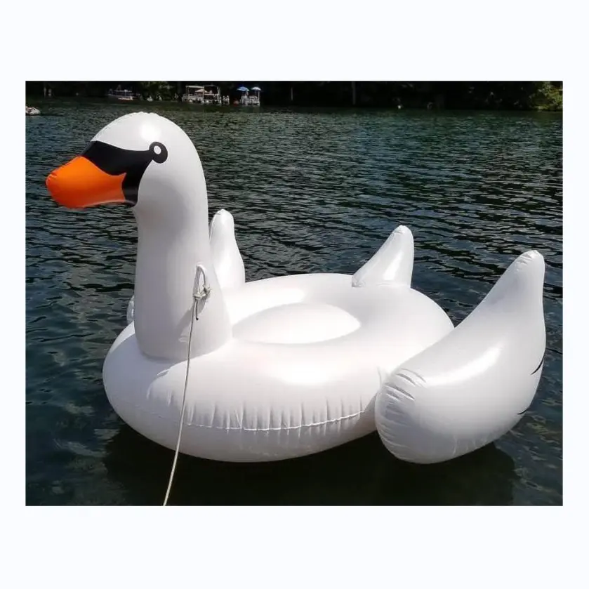 Factory custom inflatable floating dock classic goose shape sea turtle styles floating mat water for swim