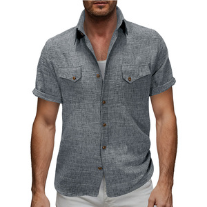 Camisa Casual de Verano para Hombre, Personalizada, con Doble Bolsillo, Estilo Normcore, Transpirable, Semi-planchada - Product Image 1