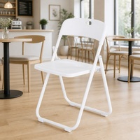 Chaise pliante en plastique durable, portable, légère, empilable, pour conférences, formations, bureau, avec dossier