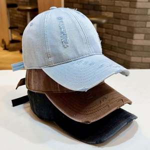 Gorra de Béisbol Desgastada de Moda para Hombre y Mujer, Gorras de Béisbol de Mezclilla Suave con Visera Curva - Product Image 2