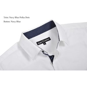 เสื้อเชิ้ตผู้ชายทรงปกติ แขนยาว ผ้าฝ้ายป๊อปลิน 100% กันยับ สำหรับธุรกิจ - Product Image 3