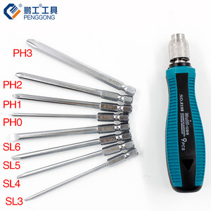 Penggong <b>Screwdriver</b> <b>Bit</b> <b>Set</b> 8 Pcs Magnetic Phillips Slotted Chrome Vanadium Steel For Household Repair - Product Image 1