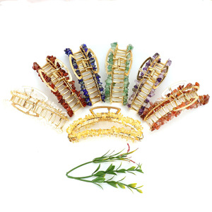 Handmade Luxurious Natural Stone Alloy <strong>Hair</strong> Clips Beauty <strong>Hair</strong> Accessories Clamp <strong>Hair</strong> <strong>Clasp</strong> for Gift - Product Image 4