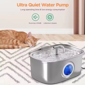 Bình nước uống tự động bằng thép không gỉ Pet lux, bơm êm, máy cấp nước di động cho thú cưng với cửa sổ hiển thị mực nước - Product Image 2