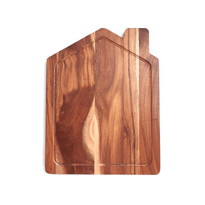 Planche à découper en bois d'acacia rectangulaire avec canal de drainage pour légumes, fruits et viande - Product Image 5