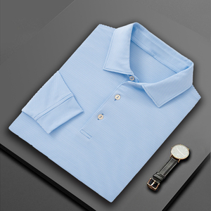 Oem Luxe Hoge Kwaliteit Custom Oversized Snel Droog Slim Fit Man180 Gram Gebreide Fitness Sport Lange Mouw Polo Golfshirts - Product Image 6