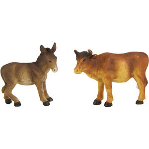 Figuras de vaca y burro de la Natividad de ZICOM Alemania, 5,2 cm de altura, compatibles con figuras de 7 cm, modelo de juguete navideño 9069-T093 - Product Image 1