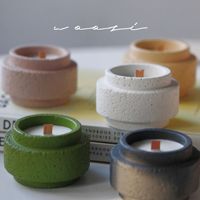 Großhandel bunte Zement glas Soja Wachs Luxus kreative Zement glas einzigartige Kerzen gefäße