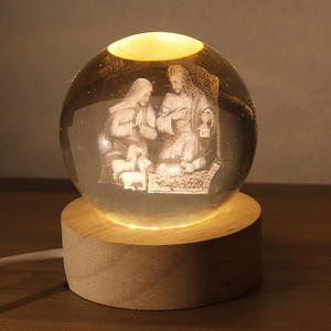 Adorno <span class=keywords><strong>de</strong></span> Escritorio <span class=keywords><strong>de</strong></span> Ángel <span class=keywords><strong>de</strong></span> Cristal <span class=keywords><strong>de</strong></span> Dibujos Animados al por Mayor, Bola Creativa <span class=keywords><strong>de</strong></span> Comercio Exterior 2026, Luz Nocturna 3D Tallada Brillante - Product Image 3