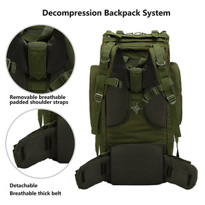 Fujian Sac à dos multifonctionnel personnalisé 75L de grande capacité pour l'extérieur Sac de rangement de voyage Sac à dos de randonnée durable - Product Image 5