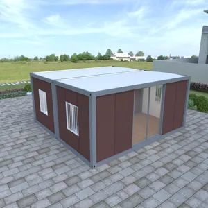 预制豪华可扩展预制房屋面板预制模块化微型20英尺折叠集装箱房屋木纹