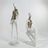 Mannequin Mannequin pour hommes et femmes, modèle de luxe brillant, or et argent, affichage en fibre de verre, vente en gros,