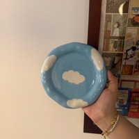 Tasses à café et soucoupes en céramique peintes à la main Lelyi, style coréen, ciel bleu et nuages blancs, ensemble de tasses à thé de l'après-midi mignon