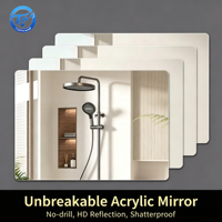 Panneau de miroir acrylique incassable en gros, feuille de miroir plastique découpée sur mesure pour la maison, la salle de sport, la chambre d'enfant, fabricant de tailles personnalisées