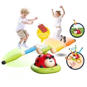 Samtoy 3 In 1Educational Insect Jump Rope Rocket Launcher Ring Toss Game Remote Control Exercise Machine Outdoor Sport Toys