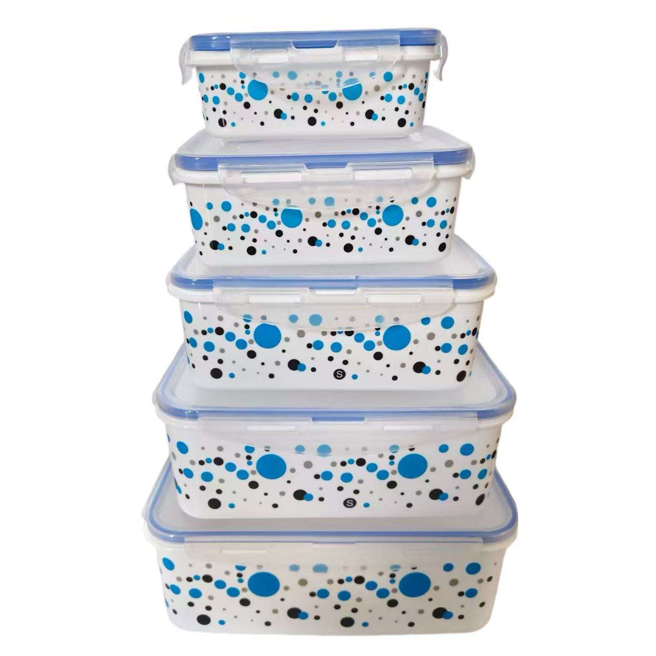 Lago azul-punto de onda rectangular azul CONJUNTO DE 5 piezas