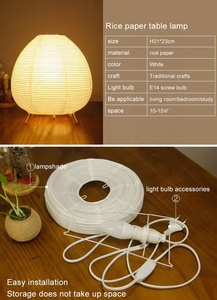 Japanese-Style <strong>Rice</strong> Paper LED Night <strong>Light</strong> for Living Room Energy-Saving Eye Protection Table Lamp with DC Power Supply - Product Image 2