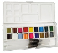 Boîte en plastique, ensemble de peintures en acrylique pour les enfants à l'école, dessin solide, 12, 16, 18, 24, 36 couleurs