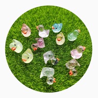 En vrac 100Pcs Mini Résine Glitter Canard Miniature Figurines 3D Minuscule Canard Animal Ornement Pour Fée Jardin Paysage Maison De Poupée Décor