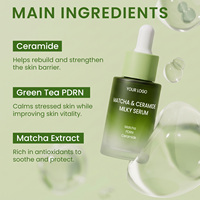 Sérum Visage Lacté au Thé Vert Matcha, Végétalien, Sans Cruauté Animale, Certifié GMPC ISO 22716 SEDEX HALAL, à Base de PDRN et Céramide, Marque Privée OEM ODM