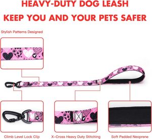 Laisse pour chien personnalisée avec impression, réglable, pour la promenade en extérieur, en néoprène doux, luxe, mains libres - Product Image 6